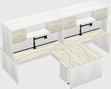 Quad l-shaped office desks