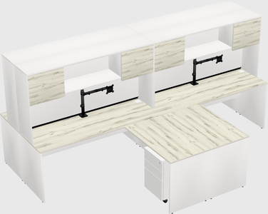 Quad l-shaped office desks