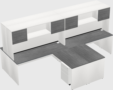 Quad l-shaped office desks