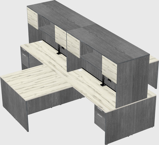 Quad l-shaped office desks
