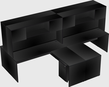 Quad l-shaped office desks