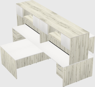 Quad l-shaped office desks