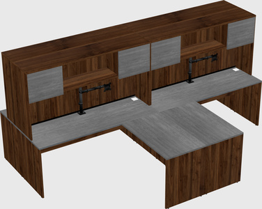 Quad l-shaped office desks