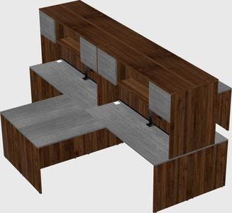 Quad l-shaped office desks