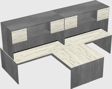 Quad l-shaped office desks