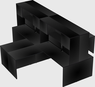 Quad l-shaped office desks