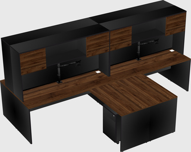 Quad l-shaped office desks