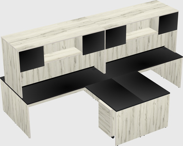 Quad l-shaped office desks