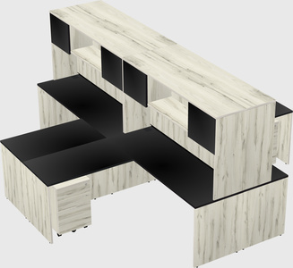 Quad l-shaped office desks
