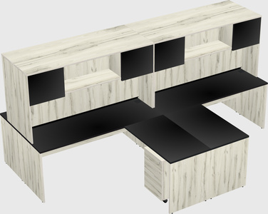 Quad l-shaped office desks