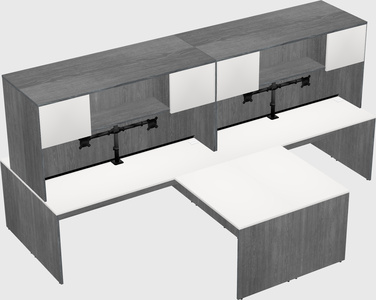 Quad l-shaped office desks