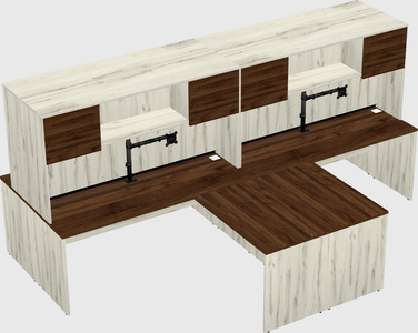 Quad l-shaped office desks
