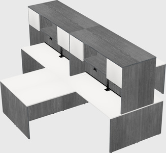 Quad l-shaped office desks