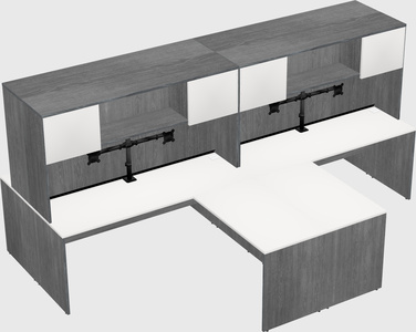 Quad l-shaped office desks
