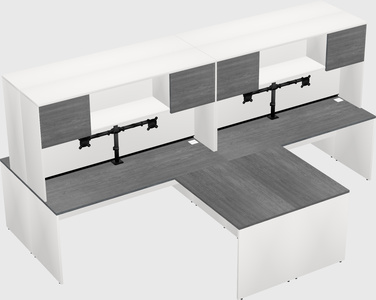 Quad l-shaped office desks