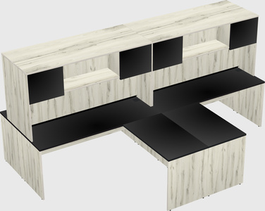 Quad l-shaped office desks