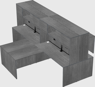 Quad l-shaped office desks