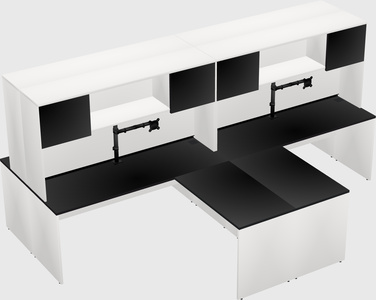 Quad l-shaped office desks