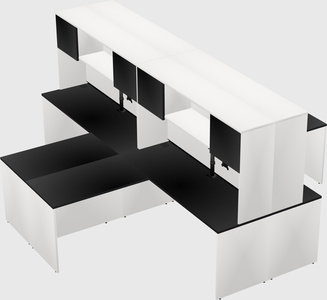 Quad l-shaped office desks