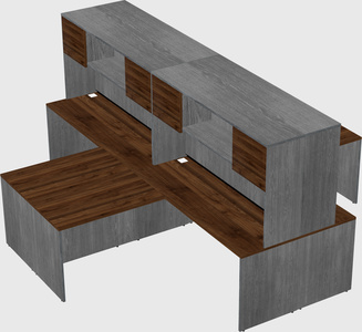 Quad l-shaped office desks