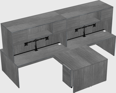 Quad l-shaped office desks