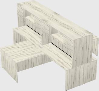Quad l-shaped office desks