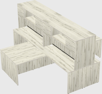 Quad l-shaped office desks