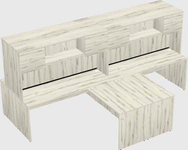 Quad l-shaped office desks