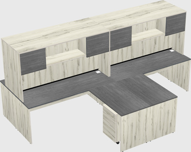Quad l-shaped office desks