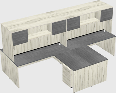 Quad l-shaped office desks