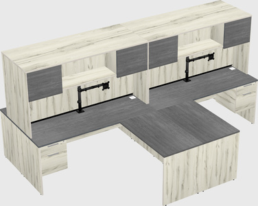 Quad l-shaped office desks