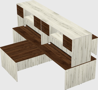 Quad l-shaped office desks
