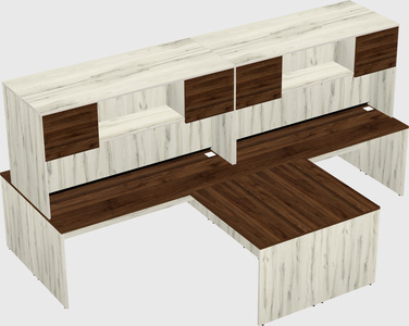 Quad l-shaped office desks
