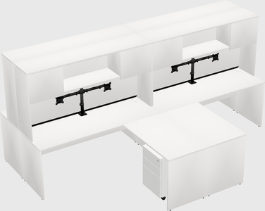 Quad l-shaped office desks