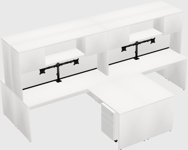 Quad l-shaped office desks