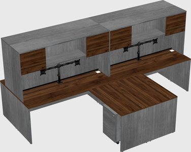 Quad l-shaped office desks