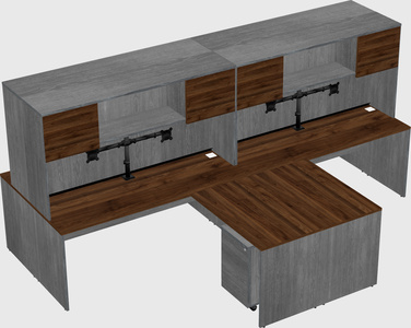 Quad l-shaped office desks