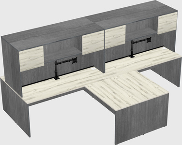 Quad l-shaped office desks
