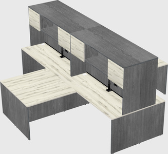 Quad l-shaped office desks