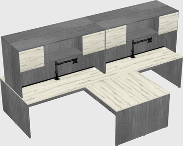 Quad l-shaped office desks