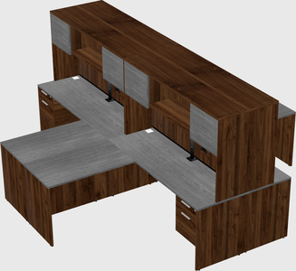 Quad l-shaped office desks