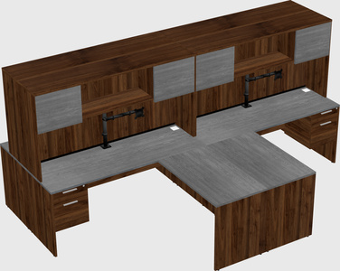 Quad l-shaped office desks