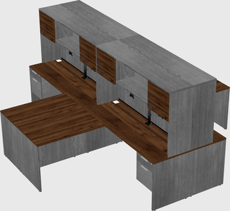 Quad l-shaped office desks