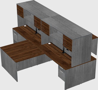 Quad l-shaped office desks