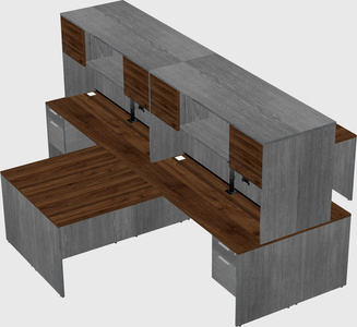Quad l-shaped office desks