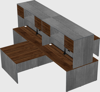 Quad l-shaped office desks