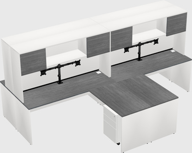 Quad l-shaped office desks
