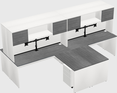 Quad l-shaped office desks