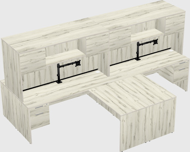 Quad l-shaped office desks