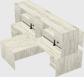 Quad l-shaped office desks
